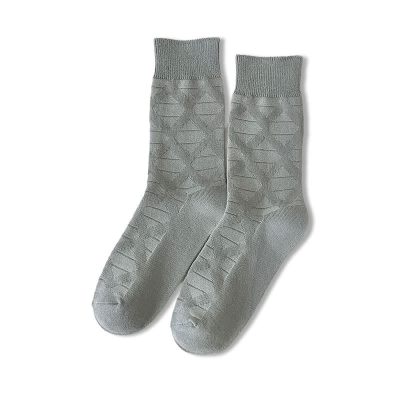 Chaussettes mi-mollet en coton tricoté à carreaux avec motif losanges