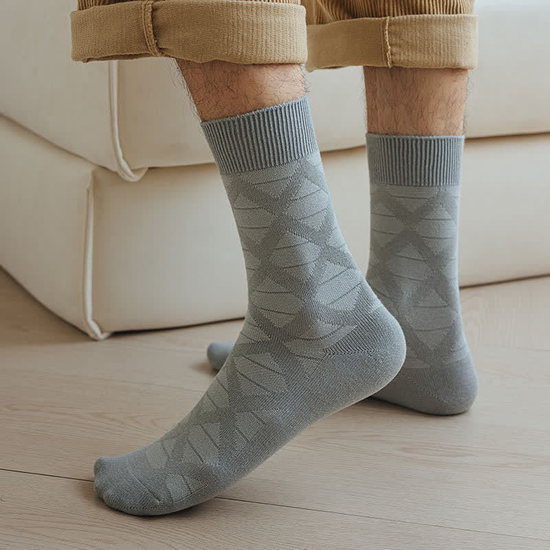 Chaussettes mi-mollet en coton tricoté à carreaux avec motif losanges