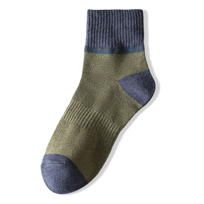 Chaussettes mi-mollet de sport en coton à contraste de couleurs