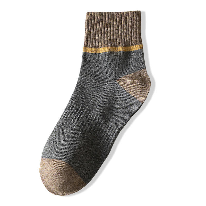 Chaussettes mi-mollet de sport en coton à contraste de couleurs
