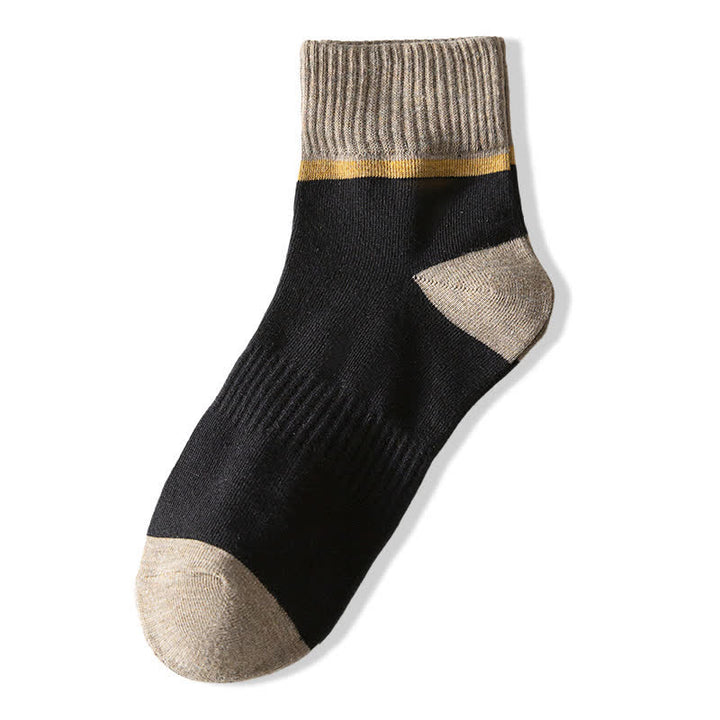 Chaussettes mi-mollet de sport en coton à contraste de couleurs