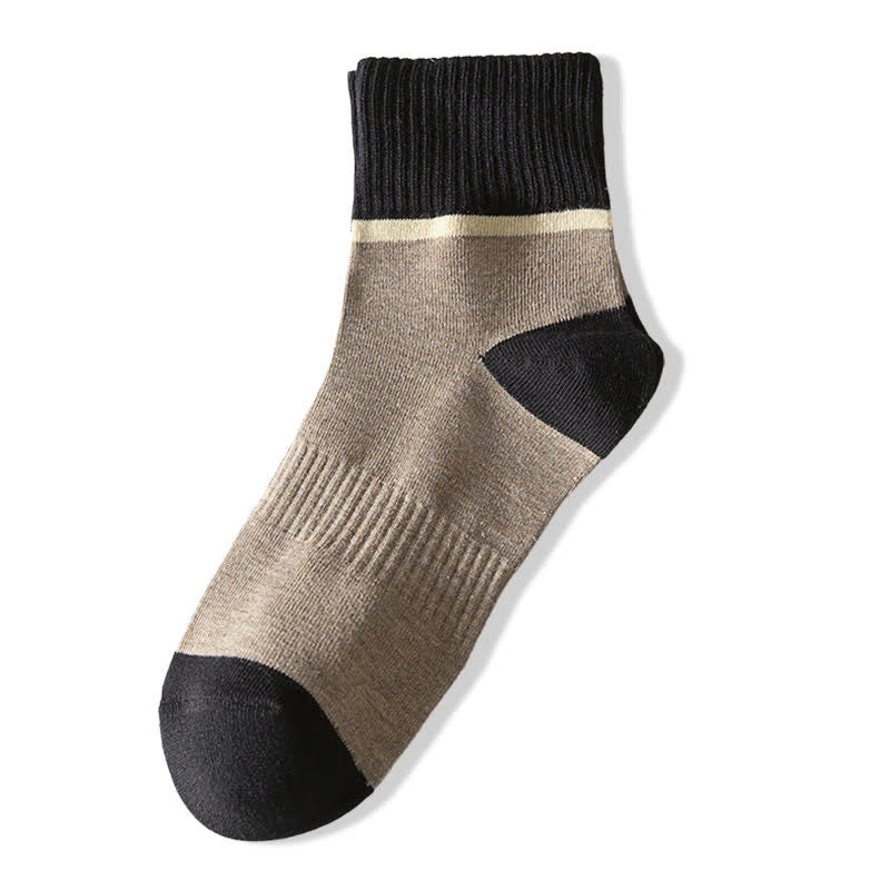 Chaussettes mi-mollet de sport en coton à contraste de couleurs