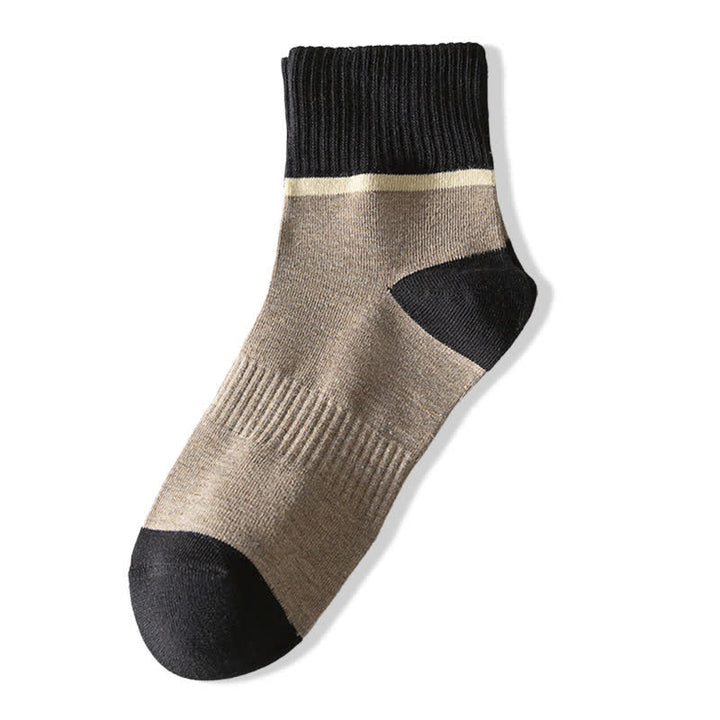 Chaussettes mi-mollet de sport en coton à contraste de couleurs