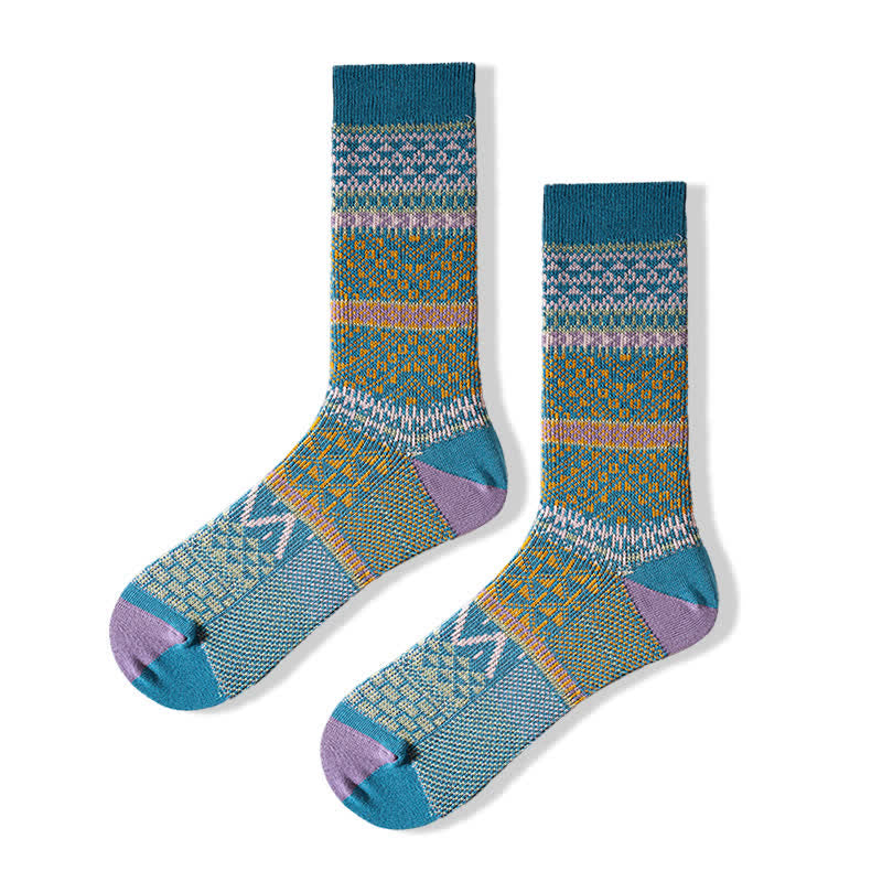 Chaussettes en coton confortables et esthétiques à double couleur chic