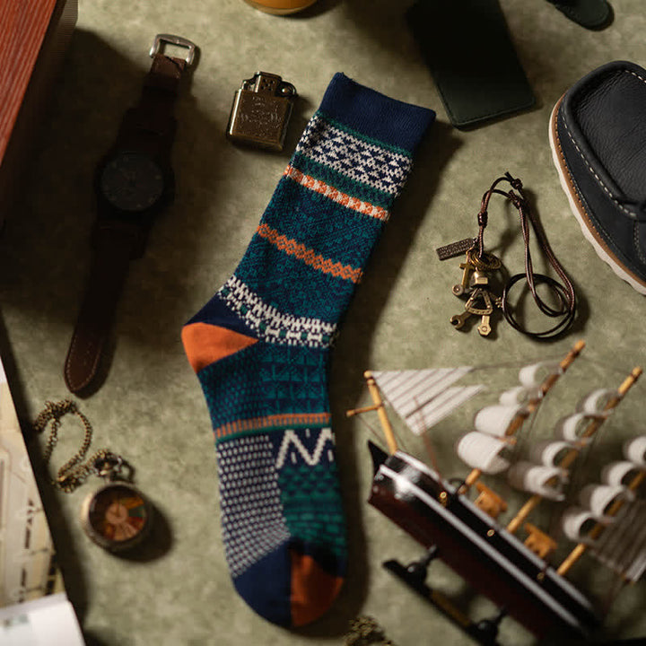 Chaussettes en coton confortables et esthétiques à double couleur chic