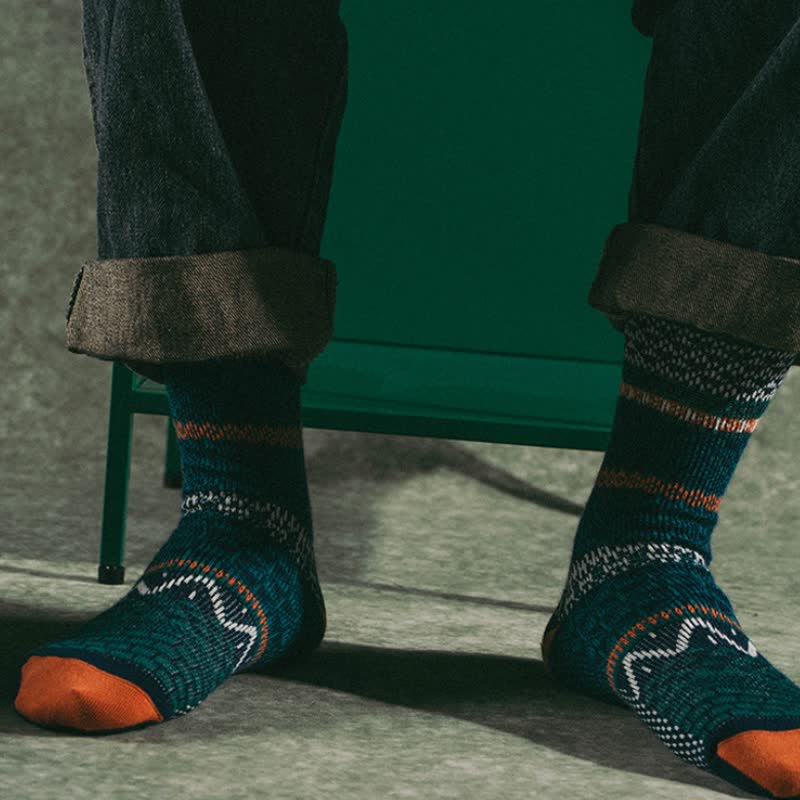 Chaussettes en coton confortables et esthétiques à double couleur chic