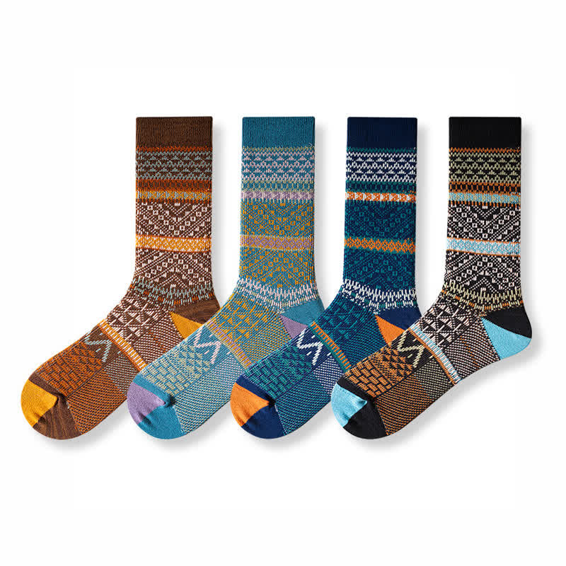 Chaussettes en coton confortables et esthétiques à double couleur chic