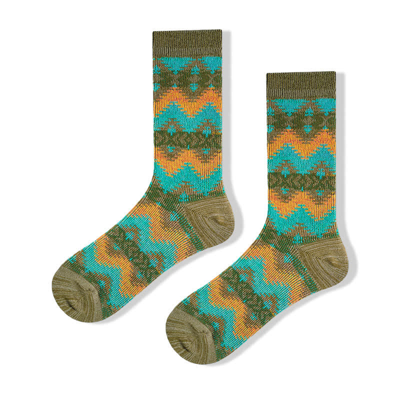 Chaussettes en coton à motif de vagues tribales lumineuses