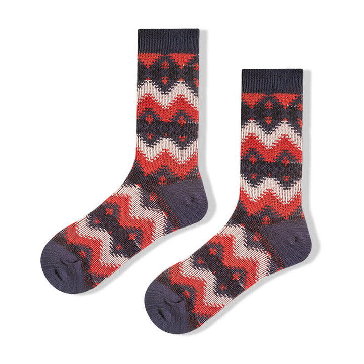 Chaussettes en coton à motif de vagues tribales lumineuses