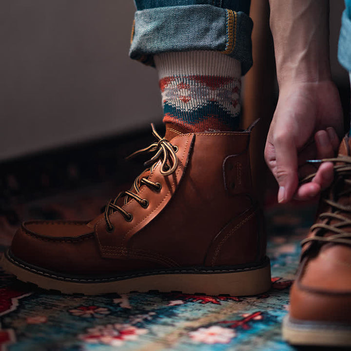Chaussettes en coton à motif de vagues tribales lumineuses