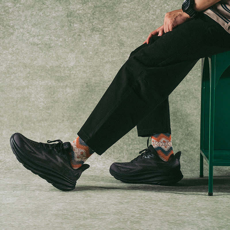 Chaussettes en coton à motif de vagues tribales lumineuses