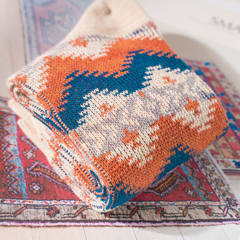 Chaussettes en coton à motif de vagues tribales lumineuses