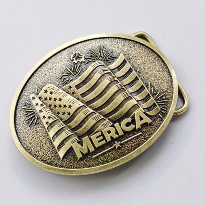 Ceinture en cuir à boucle style Texas avec drapeau amérindien pour homme