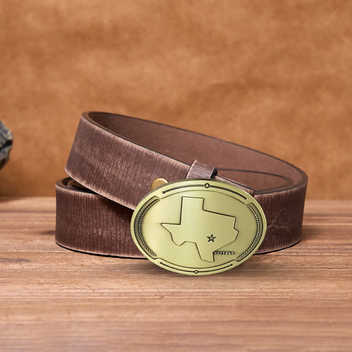 Ceinture en cuir avec boucle pour porte-bière créative pour homme avec carte de l'état du Texas