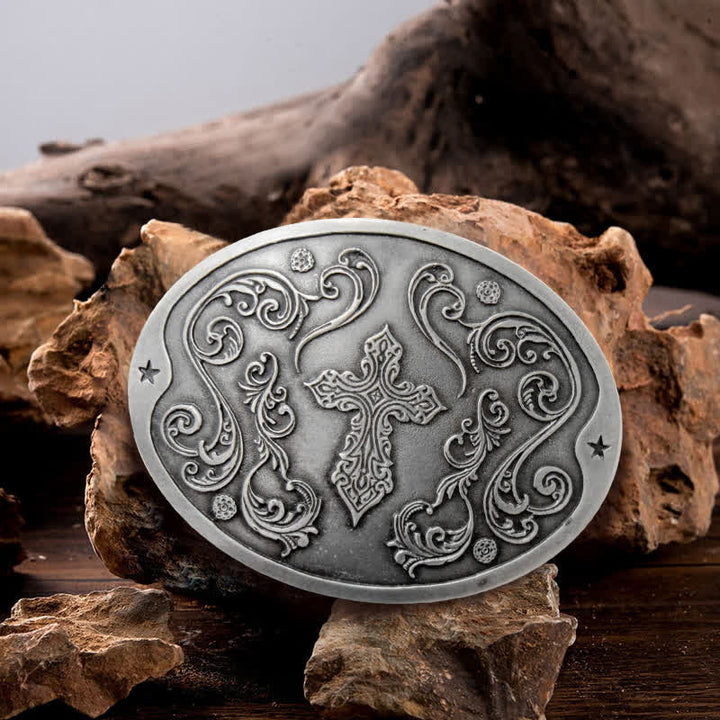 Ceinture en cuir avec boucle porte-bière créative pour homme avec sculpture en croix