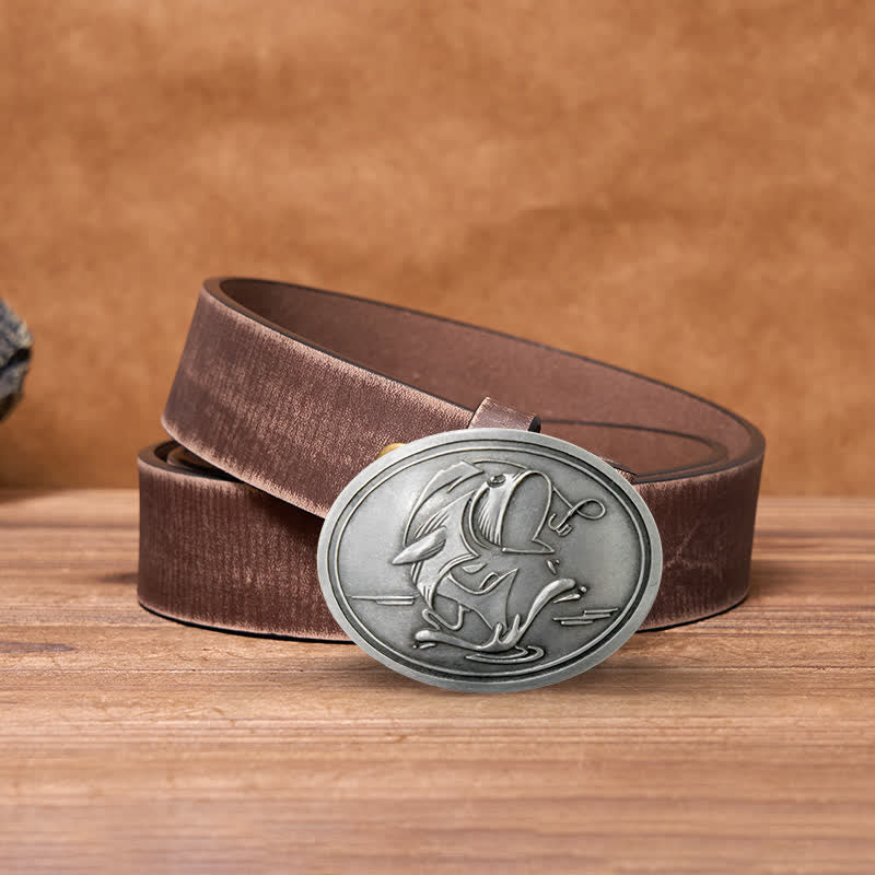 Ceinture en cuir avec boucle porte-bière créative pour homme