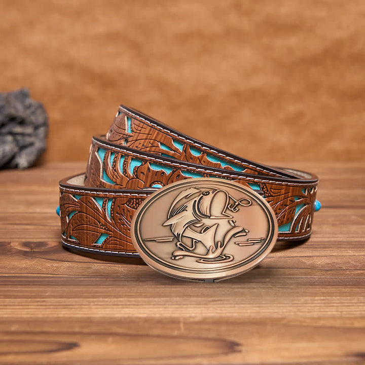 Ceinture en cuir avec boucle porte-bière créative pour homme