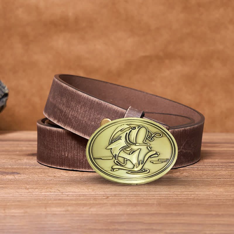 Ceinture en cuir avec boucle porte-bière créative pour homme