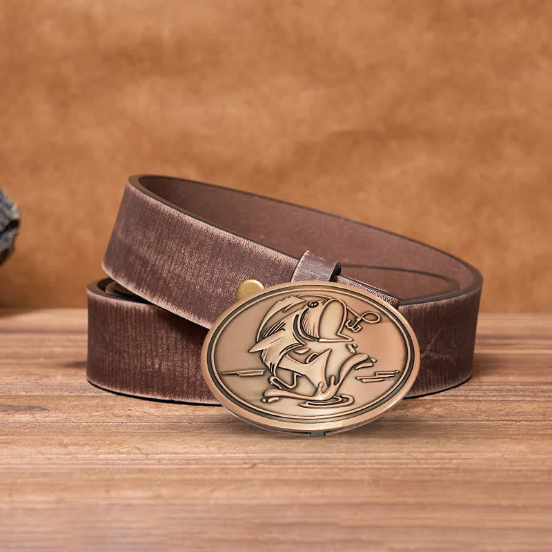 Ceinture en cuir avec boucle porte-bière créative pour homme
