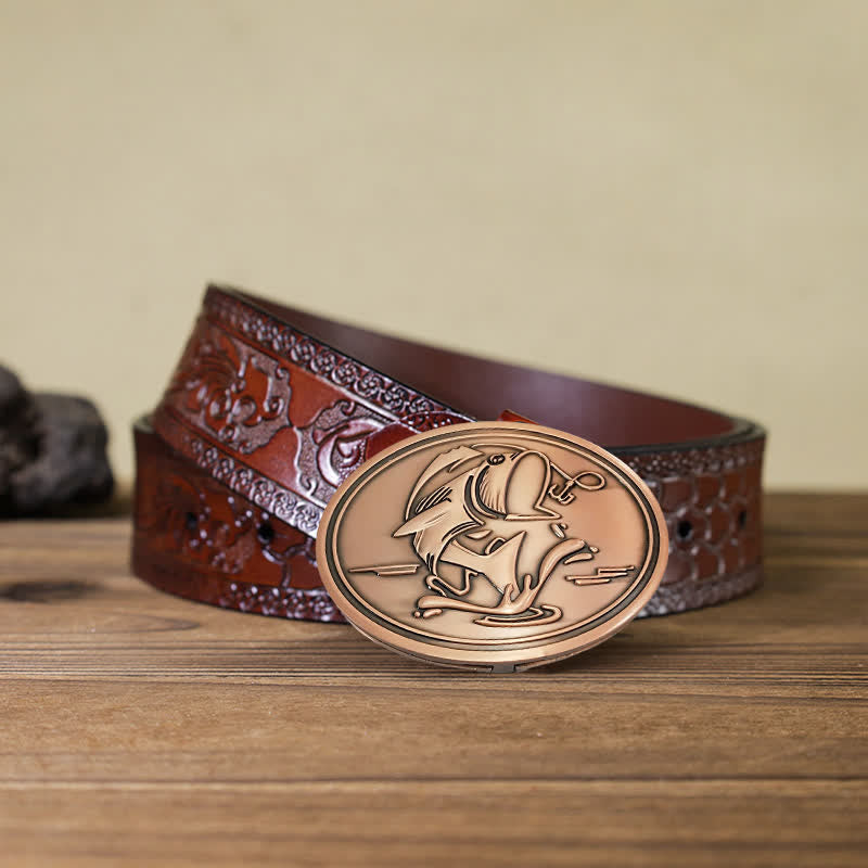 Ceinture en cuir avec boucle porte-bière créative pour homme