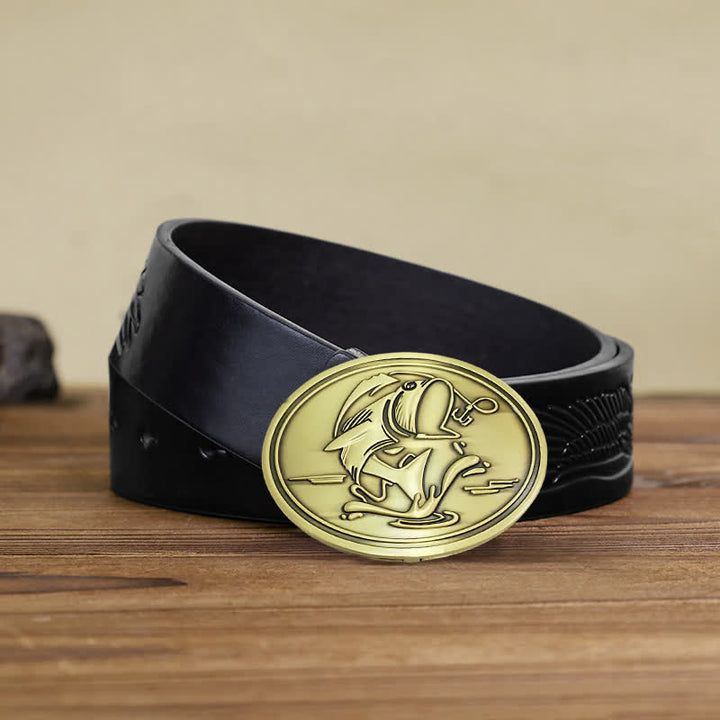 Ceinture en cuir avec boucle porte-bière créative pour homme