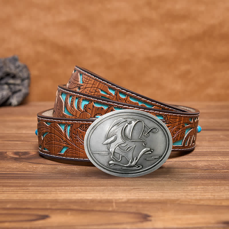 Ceinture en cuir avec boucle porte-bière créative pour homme
