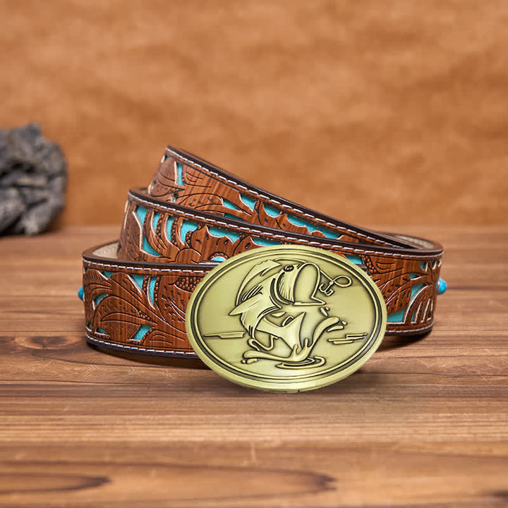 Ceinture en cuir avec boucle porte-bière créative pour homme