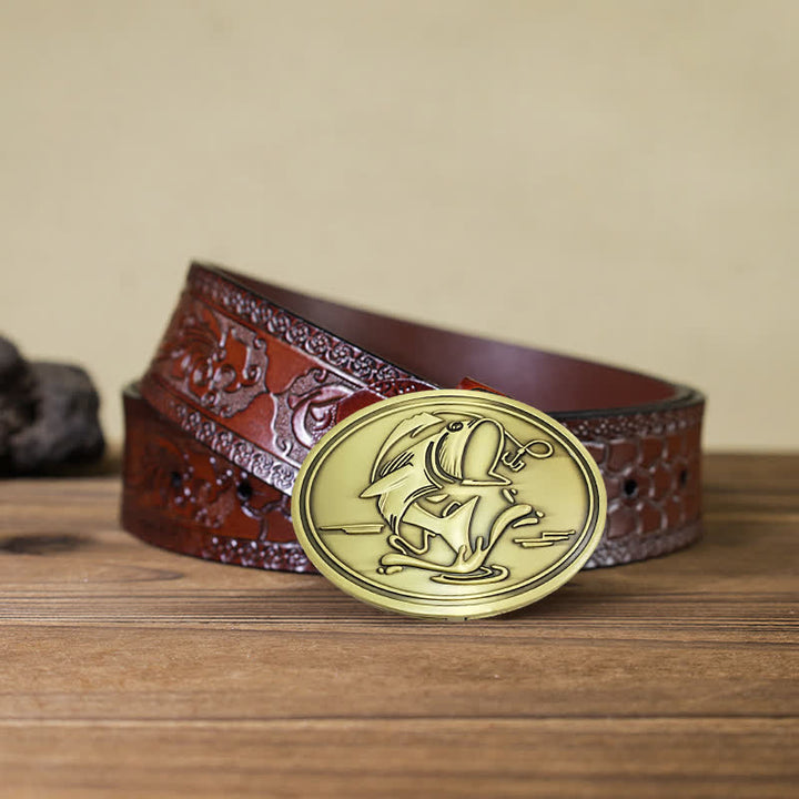 Ceinture en cuir avec boucle porte-bière créative pour homme