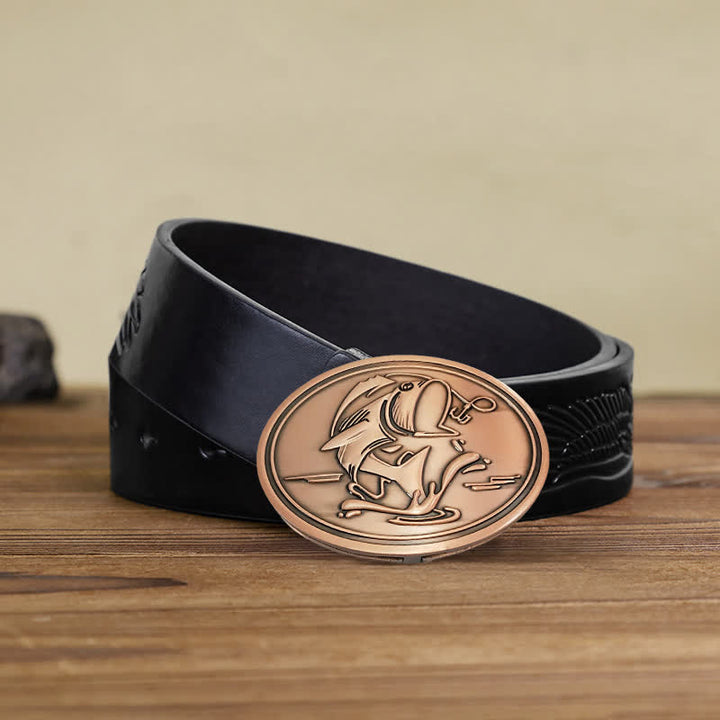 Ceinture en cuir avec boucle porte-bière créative pour homme