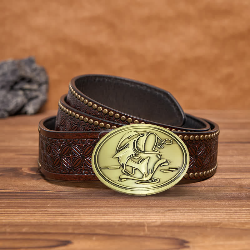 Ceinture en cuir avec boucle porte-bière créative pour homme