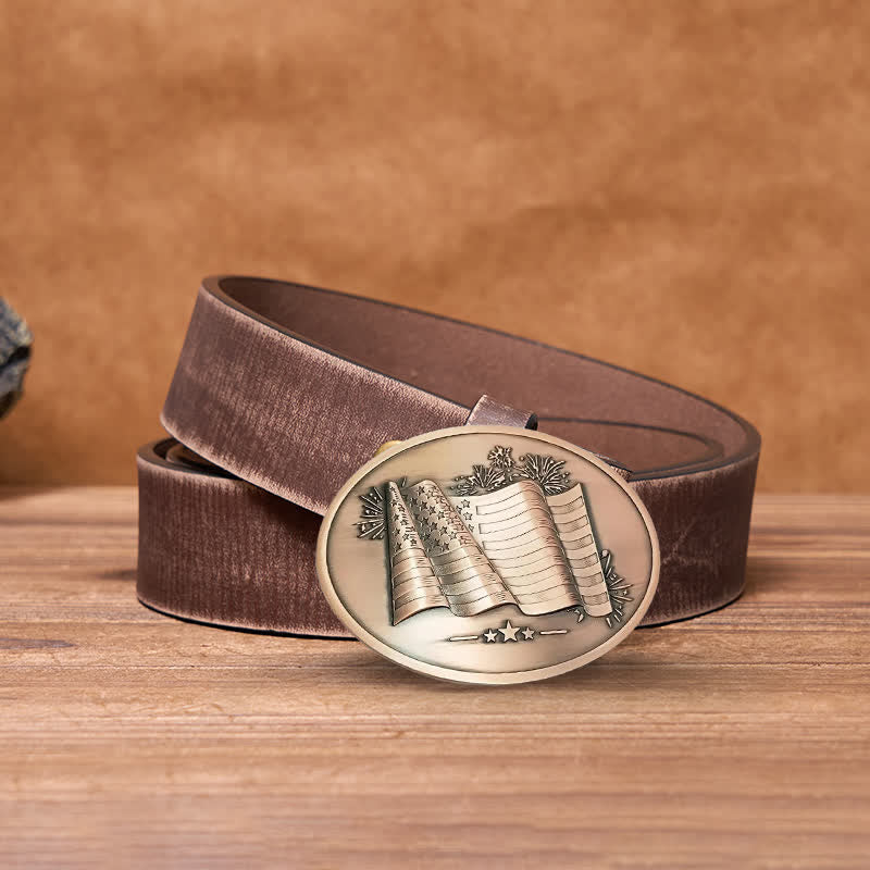 Ceinture en cuir à boucle créative pour porte-bière avec drapeau américain pour homme