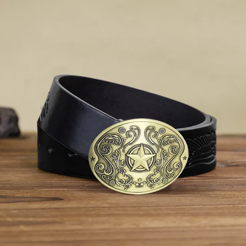 Ceinture en cuir avec boucle porte-bière créative Western Star DIY pour homme