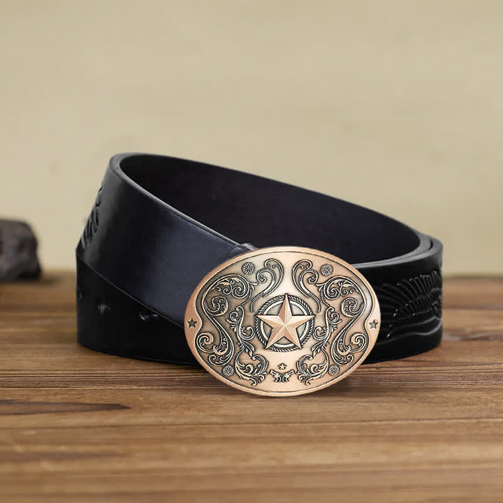 Ceinture en cuir avec boucle porte-bière créative Western Star DIY pour homme