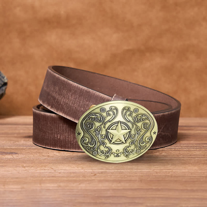 Ceinture en cuir avec boucle porte-bière créative Western Star DIY pour homme