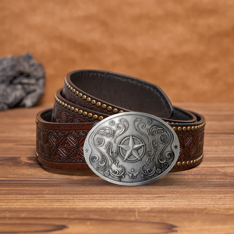 Ceinture en cuir avec boucle porte-bière créative Western Star DIY pour homme