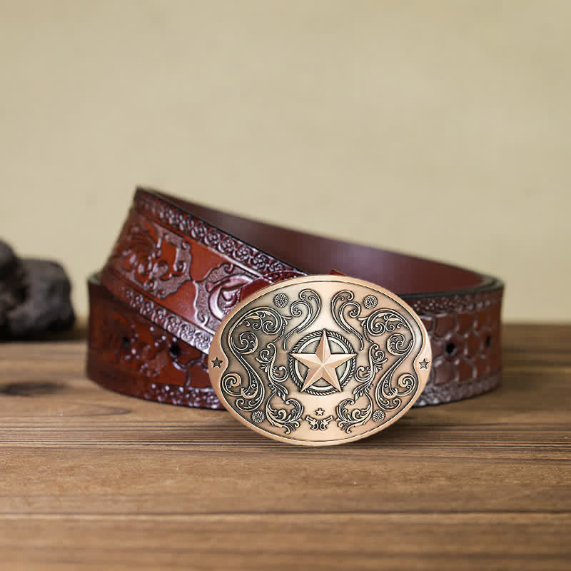 Ceinture en cuir avec boucle porte-bière créative Western Star DIY pour homme