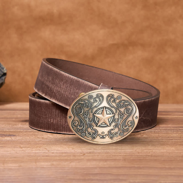 Ceinture en cuir avec boucle porte-bière créative Western Star DIY pour homme