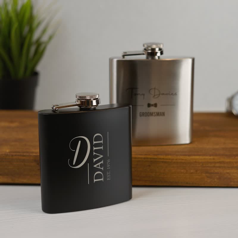 Bouteille isotherme portable en acier inoxydable gravée personnalisée de 3 à 8 oz