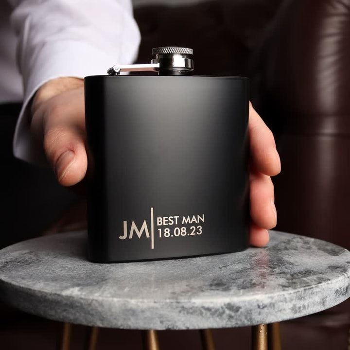 Bouteille isotherme portable personnalisée de 3 à 10 oz, gravée en noir mat