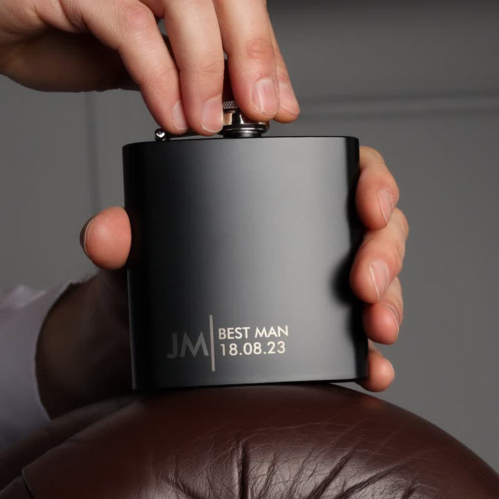 Bouteille isotherme portable personnalisée de 3 à 10 oz, gravée en noir mat