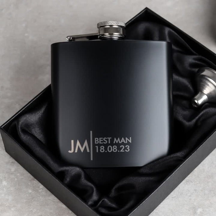 Bouteille isotherme portable personnalisée de 3 à 10 oz, gravée en noir mat