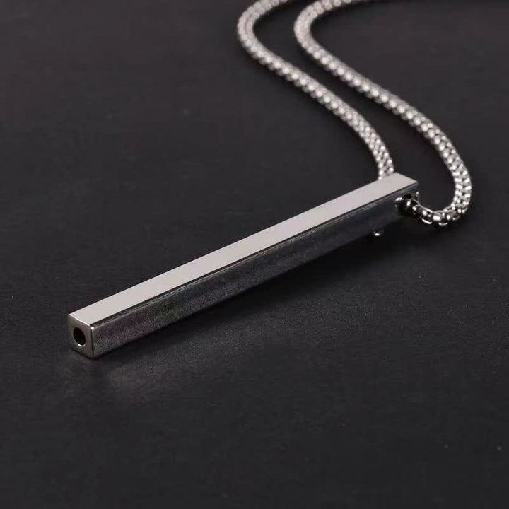 Collier pendentif rectangulaire à la mode avec aiguille en acier portable