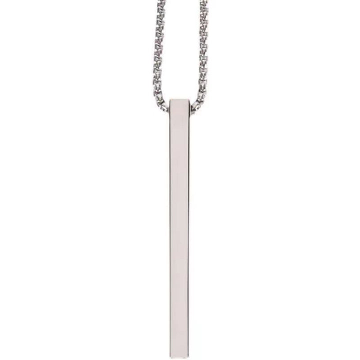Collier pendentif rectangulaire à la mode avec aiguille en acier portable