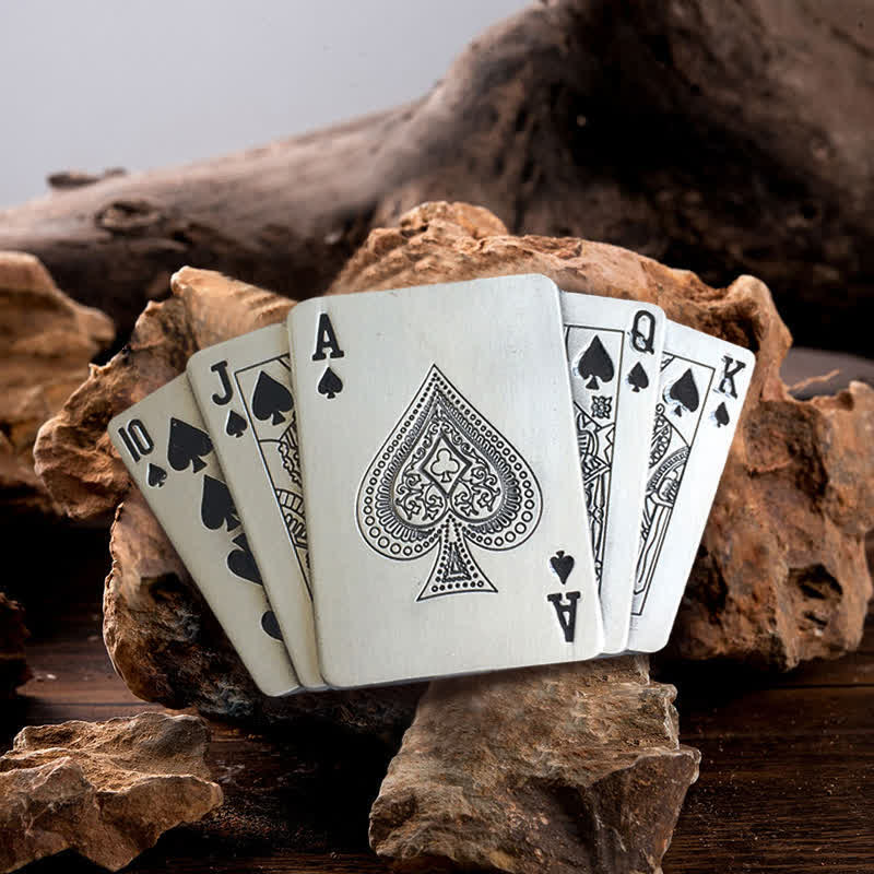 Lucky Poker DIY Couteau caché Boucle de ceinture Briquet Boucle Briquet Ensemble de paquets