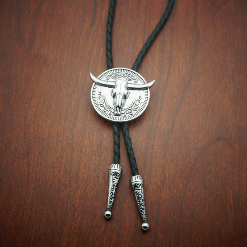 Ensemble de boucles de ceinture, couteau caché, pendentif en forme de tête de mort, longhorn, vache, bolo tie