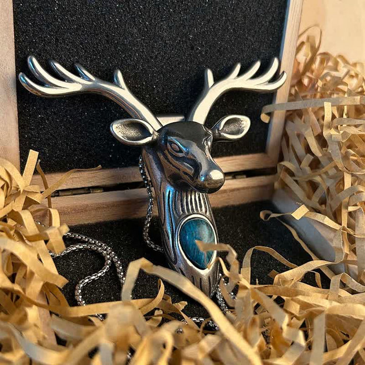 Boucle de ceinture pendentif multifonction EDC en forme de crâne de cerf turquoise (prévente)
