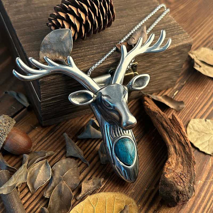 Boucle de ceinture pendentif multifonction EDC en forme de crâne de cerf turquoise (prévente)