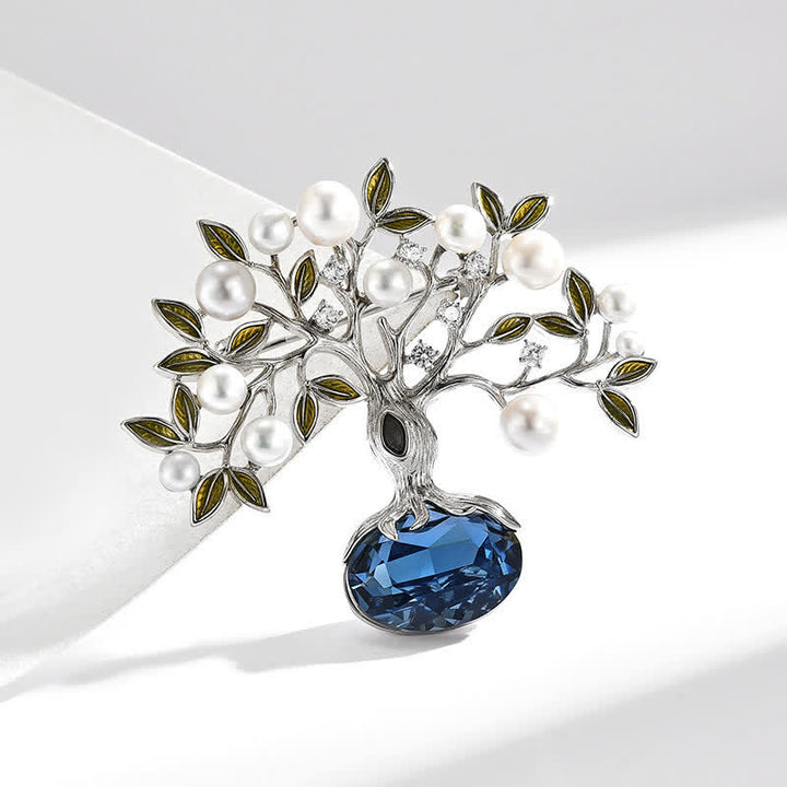 élégante Broche rétro pour femme avec motif fleur et arbre de vie