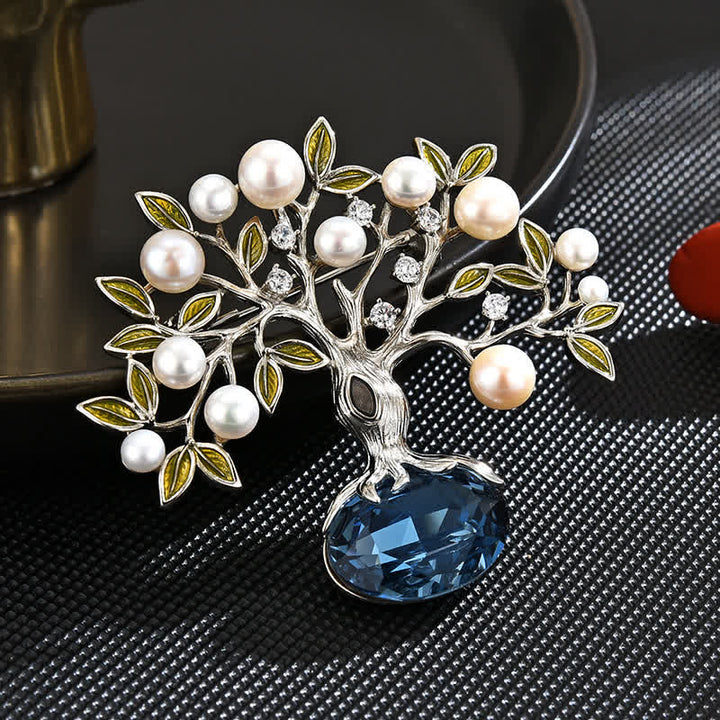 élégante Broche rétro pour femme avec motif fleur et arbre de vie