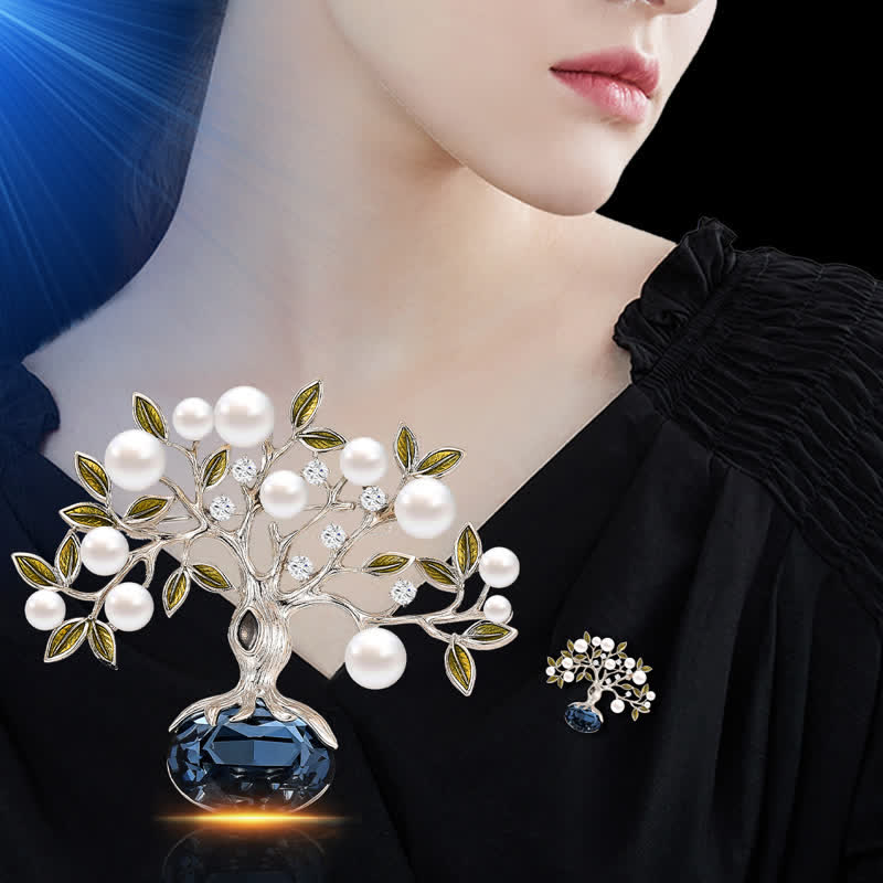 élégante Broche rétro pour femme avec motif fleur et arbre de vie